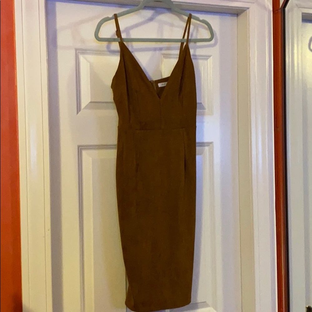 Suede slip dress